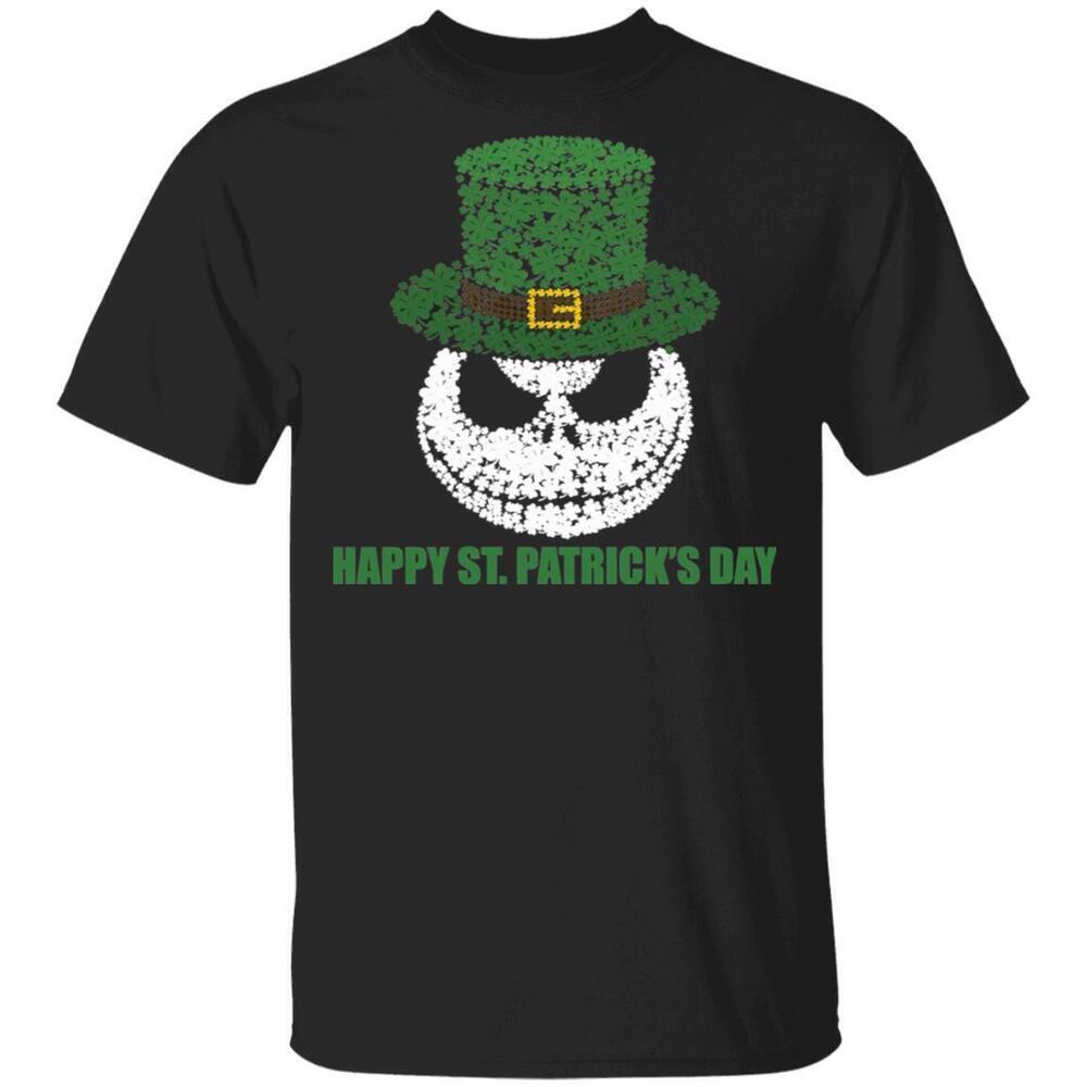 Skellington Head Irish Fourleaf Clover Nightmare Before Christmas Happy Shirt